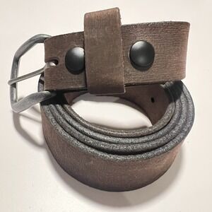 1801 By Boston Leather Belt Men's 48 Brown Made In USA Casual Work